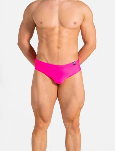 ABREU CLOTHING MEN'S SLIM SWIM BRIEF IN FUCHSIA FLASH