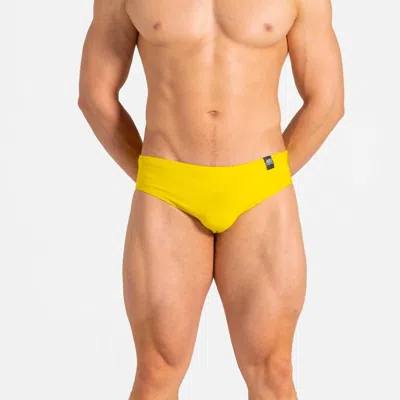 Abreu Clothing Men's Slim Swim Brief In Lemon Peel In Yellow