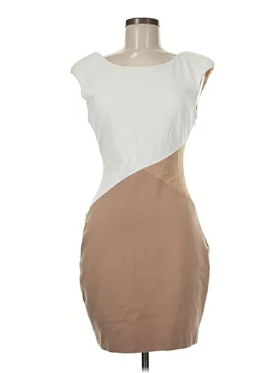 Pre-owned Abs Allen Schwartz Cocktail Dress In Tan