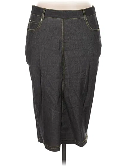 Pre-owned Abs Allen Schwartz Denim Skirt In Gray