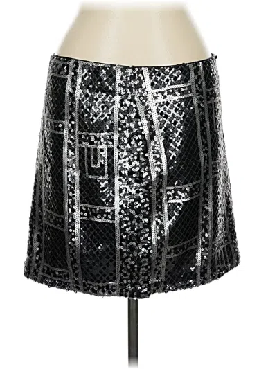 Pre-owned Abs Allen Schwartz Faux Leather Skirt In Silver