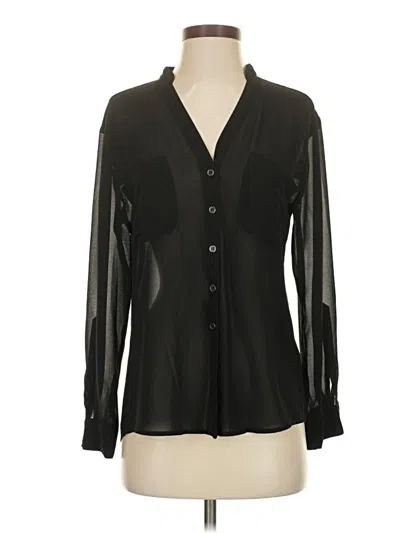Pre-owned Abs Allen Schwartz Long Sleeve Blouse In Black