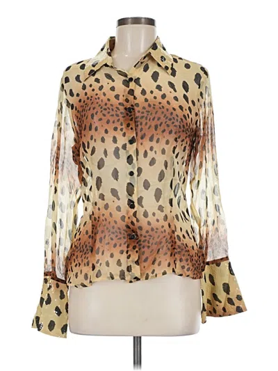 Pre-owned Abs Allen Schwartz Long Sleeve Blouse In Gold