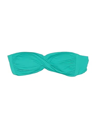 Pre-owned A.b.s Silver Label Swimsuit Top Teal Swimwear In Blue