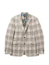 Abseits Check-pattern Tailored-fit Jacket In Brown