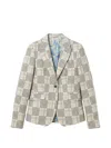 Abseits Graphic-check Blazer In Neutral