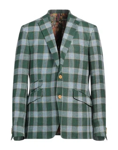 Abseits Man Blazer Green Size 46 Linen