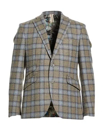 Abseits Man Blazer Khaki Size 38 Virgin Wool In Gray