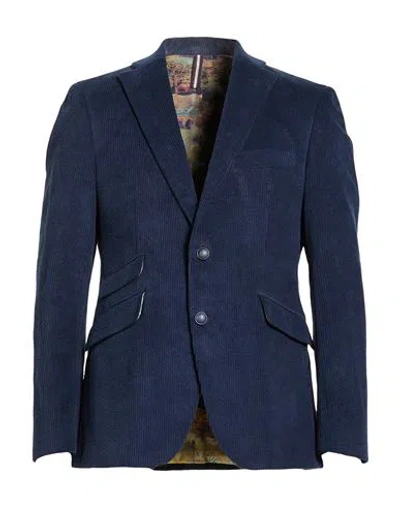 Abseits Man Blazer Navy Size 40 Cotton, Elastane