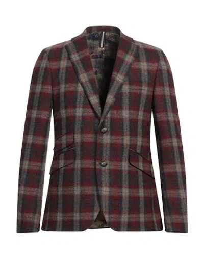 Abseits Man Blazer Rust Size 46 Virgin Wool In Red