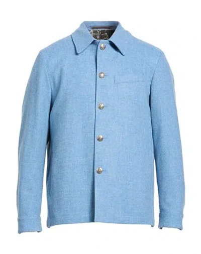 Abseits Man Coat Sky Blue Size 36 Virgin Wool