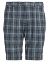 Abseits Man Shorts & Bermuda Shorts Navy Size 38 Virgin Wool, Cotton, Linen, Elastane In Navy
