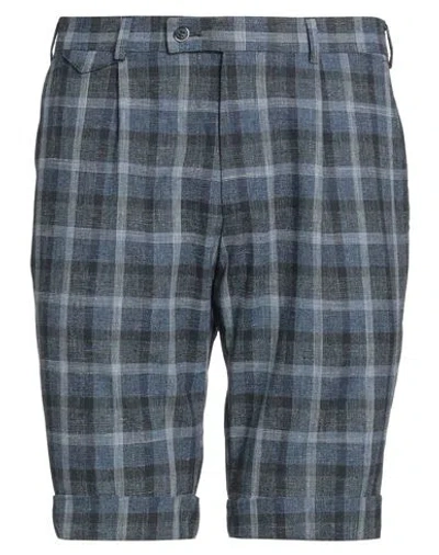 Abseits Man Shorts & Bermuda Shorts Navy Size 38 Virgin Wool, Cotton, Linen, Elastane