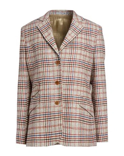Abseits Woman Blazer Beige Size 4 Virgin Wool In Sand