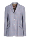 Abseits Woman Blazer Lilac Size 2 Silk, Linen, Virgin Wool In Purple