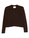 Absolut Cashmere Agnese Pocket Buttoned Cardigan In Brown