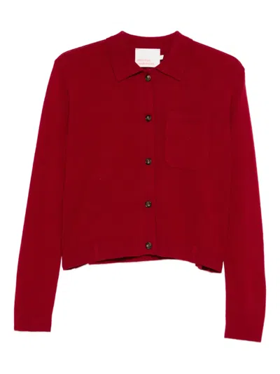 Absolut Cashmere Agnese Pocket Buttoned Cardigan In Red