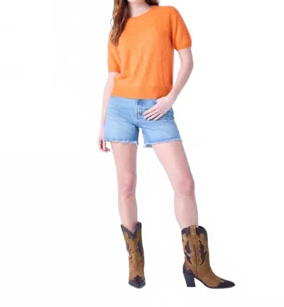 Absolut Cashmere Amaya Brushed Round Neck Sweater In Tumeric In Orange