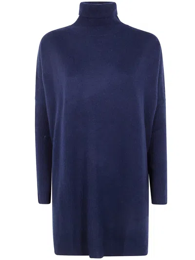 Absolut Cashmere "amira" High Neck Maxi Sweater In Blue