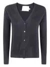 Absolut Cashmere Button V-neck Cardigan In Black