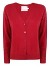 Absolut Cashmere Buttoned Cardigan In Red