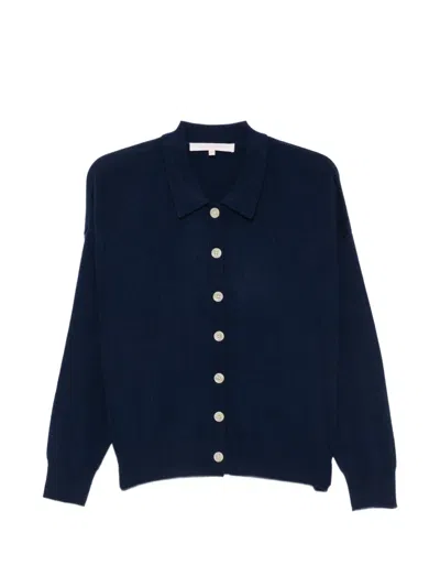 Absolut Cashmere Button-up Polo Cardigan In Blue