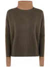Absolut Cashmere Roll-neck Colour-block Sweater In Green