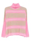 Absolut Cashmere Cashmere Stripes Candy Jersey In Pink