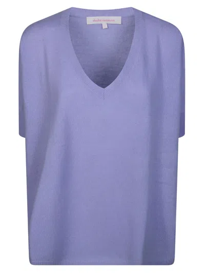 Absolut Cashmere . Cashmere V-neck Mini Tee In Viola