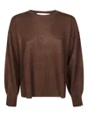 Absolut Cashmere Caterina Rear-seam-split Sweater In Brown