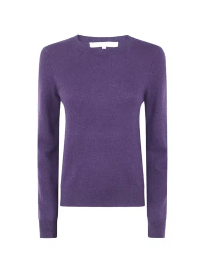 Absolut Cashmere Crew-neck Fine-knit Sweater In Purple