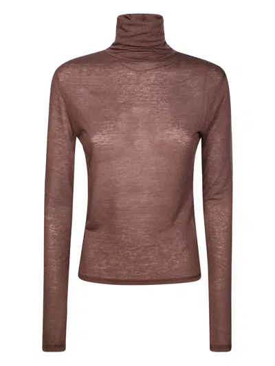 Absolut Cashmere Dolcevita Extrafine Turtleneck Top In Brown