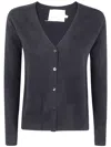 Absolut Cashmere Button V-neck Cardigan In Black