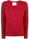 Absolut Cashmere Buttoned Cardigan In Red