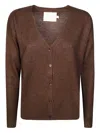 Absolut Cashmere Giuseppa V-neck Cardigan In Brown