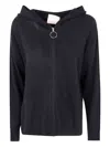 Absolut Cashmere Hooded Zip-front Cashmere Cardigan In Black