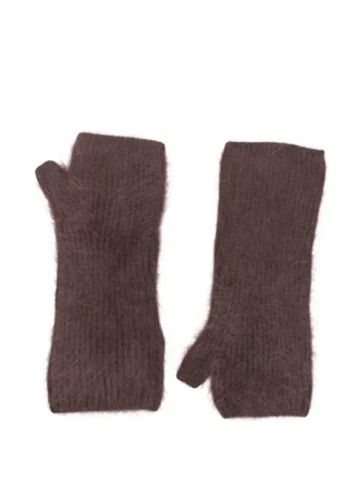 Absolut Cashmere Karolina Fingerless Cashmere Gloves In Brown
