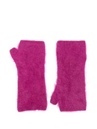 Absolut Cashmere Karolina Fingerless Cashmere Gloves In Purple