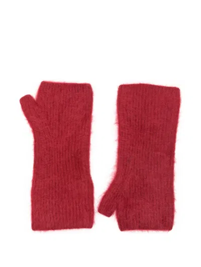 Absolut Cashmere Karolina Fingerless Cashmere Gloves In Red