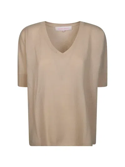 Absolut Cashmere Kate V-neck Short-sleeve Cashmeret-shirt In Brown