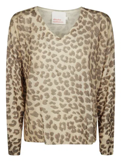Absolut Cashmere Leopard-print Top In Brown
