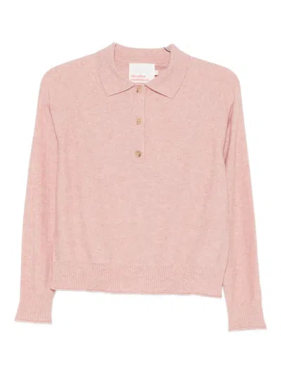 Absolut Cashmere Long-sleeve Polo Top In Pink