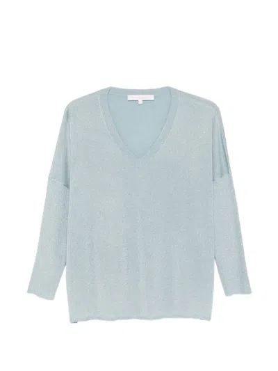 Absolut Cashmere Mairenn Glitter Zephyr Lyocell Polyester Top In Blue