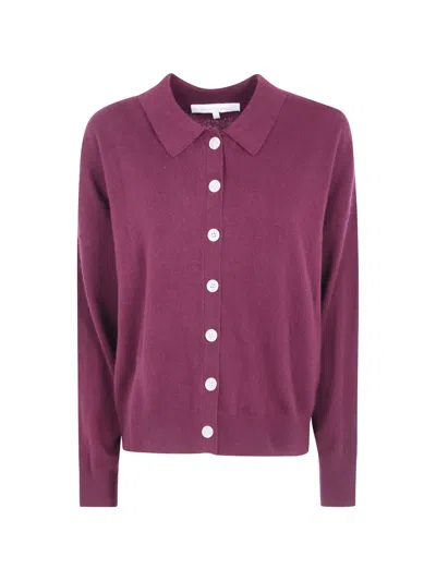Absolut Cashmere Majura Button-fastening Collared Cardigan In Burgundy