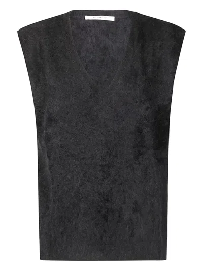 Absolut Cashmere Sleeveless Cashmere Cardigan With V-neckline In Black