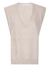 Absolut Cashmere Sleeveless Cashmere Cardigan With V-neckline In Neutral