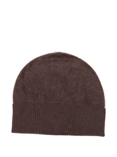 Absolut Cashmere Moira Brushed-cashmere Beanie Hat In Brown
