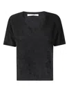 Absolut Cashmere Nicoletta V-neck Short-sleeve Cashmere Sweater In Black