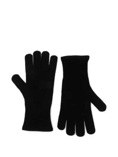 Absolut Cashmere Ribbed-knit Cashmere Gloves In Black
