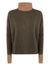 Absolut Cashmere Roll-neck Colour-block Sweater In Brown